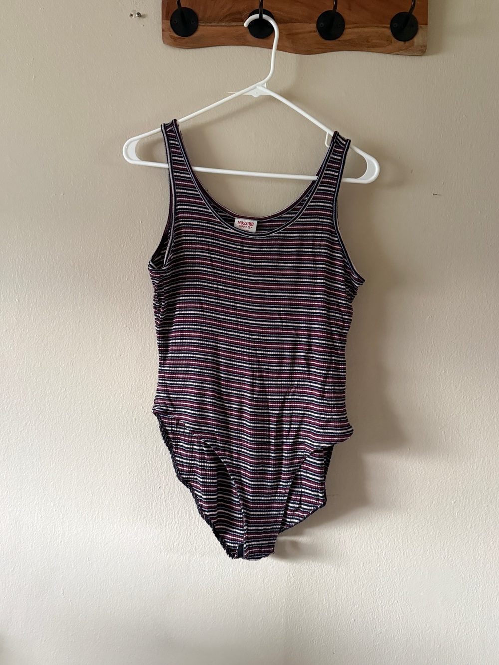 Mossimo Knit Multi-Color Striped Sleeveless Scoop Neck Ribbed Bodysuit size XL